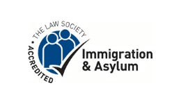Law Society Accredited Immigration and Asylum Supervising Senior Caseworker badge for Bushra Ali, Leicester.